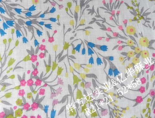 Pure ramie printed fabric R21*21 52*58