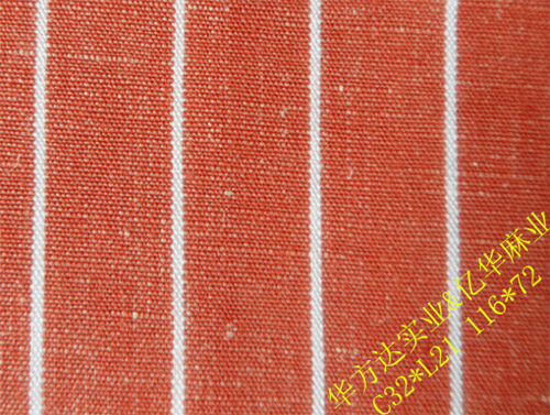 Cotton/linen interwoven yarn-dyed fabric  C32*L21